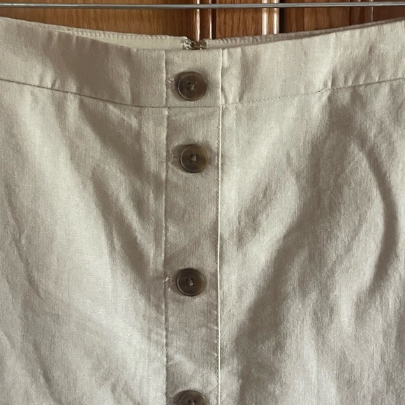 J.Crew Classic Cream Button-Down linen/cotton Skirt size 0 - Picture 5 of 9